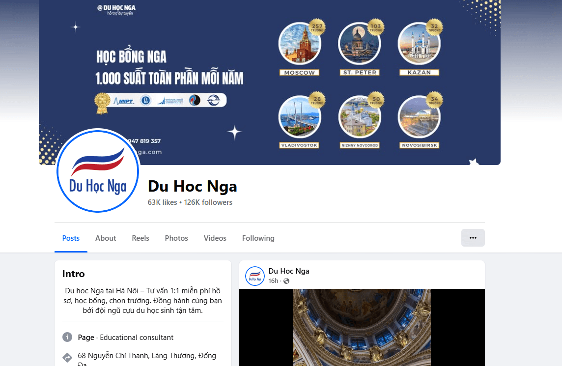 Du Hoc Nga Fanpage