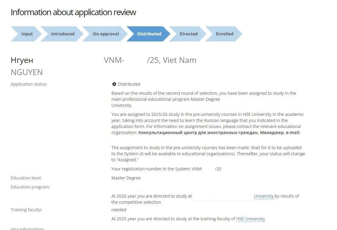 visa du học Nga 2025