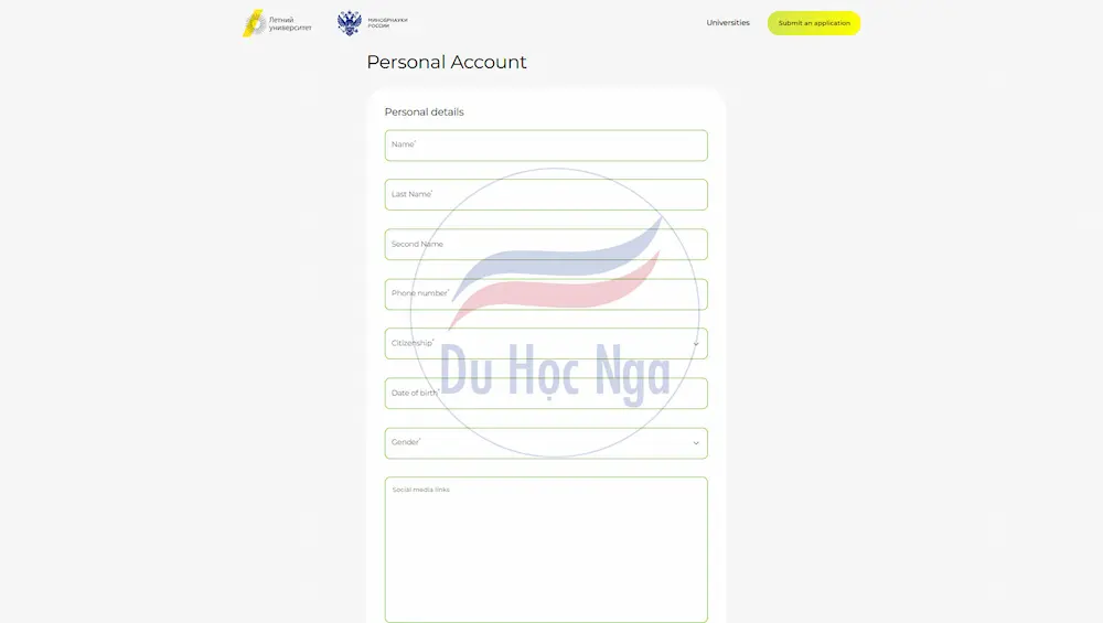 đăng ký học bổng Summer University Nga