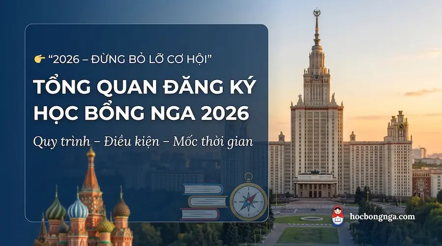Cách đăng ký học bổng Nga 2026: Hướng dẫn từng bước từ A-Z - Du học Nga