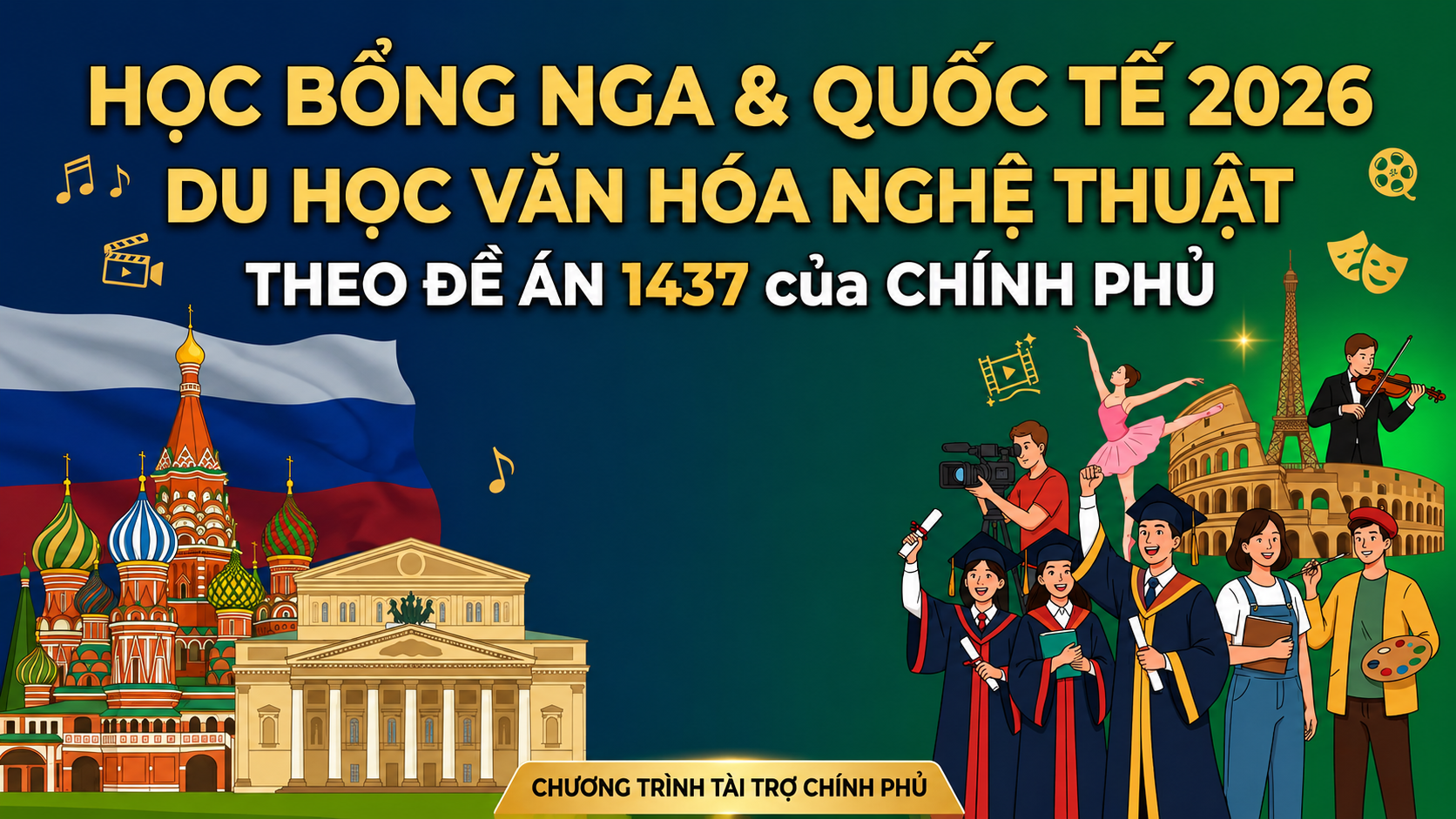 Học Bổng Nga 2026 Bộ Vhttdl Tuyển Sinh Đề án 1437 Du Học Nghệ Thuật Tại Nga Và Nhiều Quốc Gia Khác