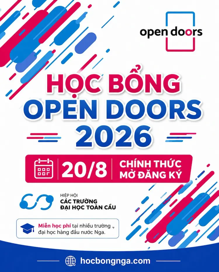 Open Doors 2026 Học Bổng Toàn Phần Du Học Nga