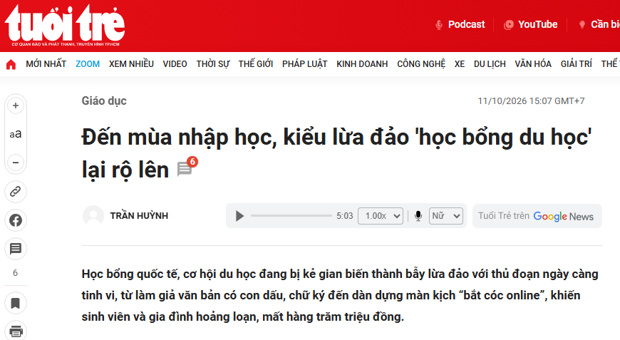 Lừa đảo học bổng du học Nga: 7 dấu hiệu cần cảnh giác